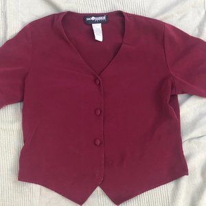 Red Button Up Blouse